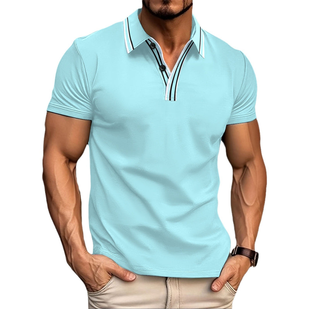 Herren modisches Kurzarmpoloshirt mit raffiniertem Knopfdetails Echoarchiv