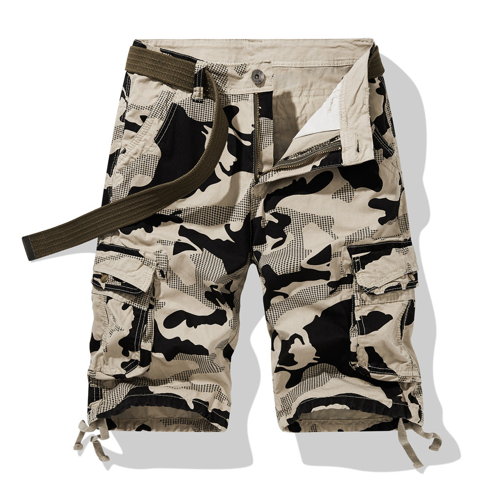 Herren Camouflage Cargo-Shorts mit funktionalen Seitentaschen und verstellbarem Bund Echoarchiv