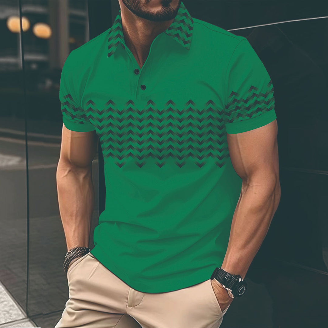Herren Poloshirt mit modernen Musterdetails Echoarchiv