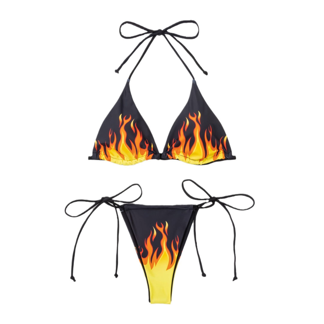 Damen Triangel-Bikini mit flammendem Design und verstellbaren Trägersystem Echo Archiv