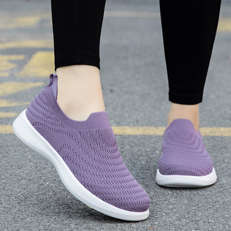 Damen nan Feinstrick-Ballerina-Sneaker mit elastischem Einstieg, gepolstertem Komfortfußbett und flexibler Leichtsohle Echo Archiv
