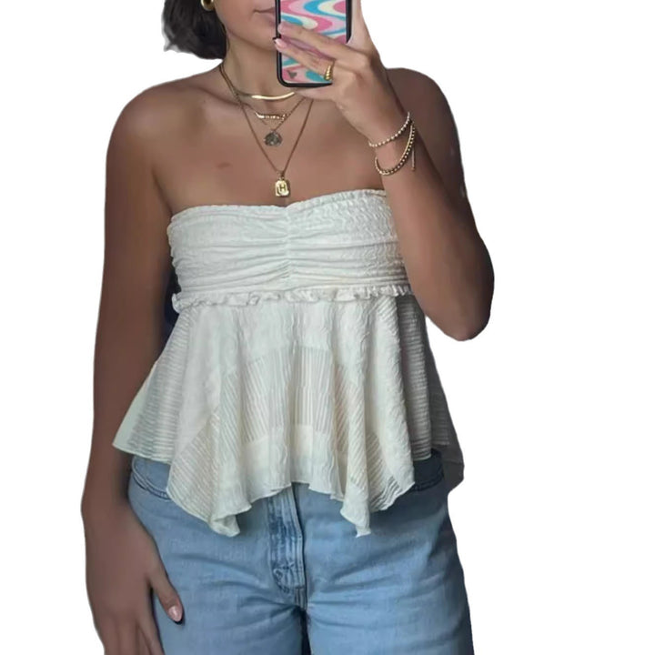 Damen luftiges Top mit Rüschendetail Echo Archiv