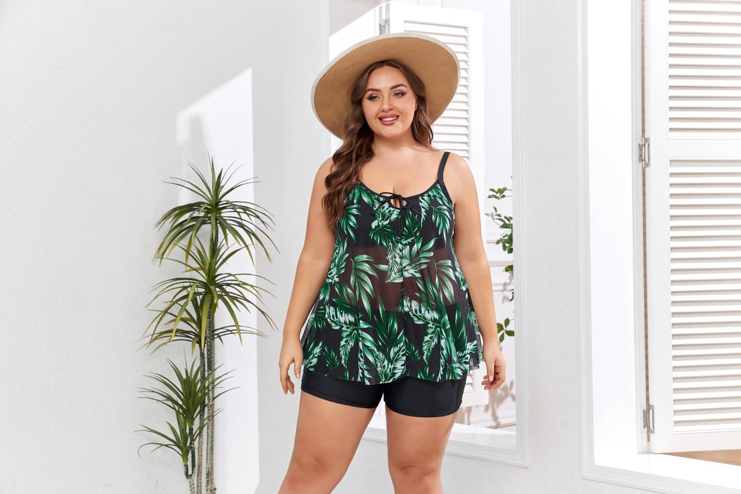 Damen Tankini-Set mit floralem Oberteil und eleganten Shorts Echo Archiv
