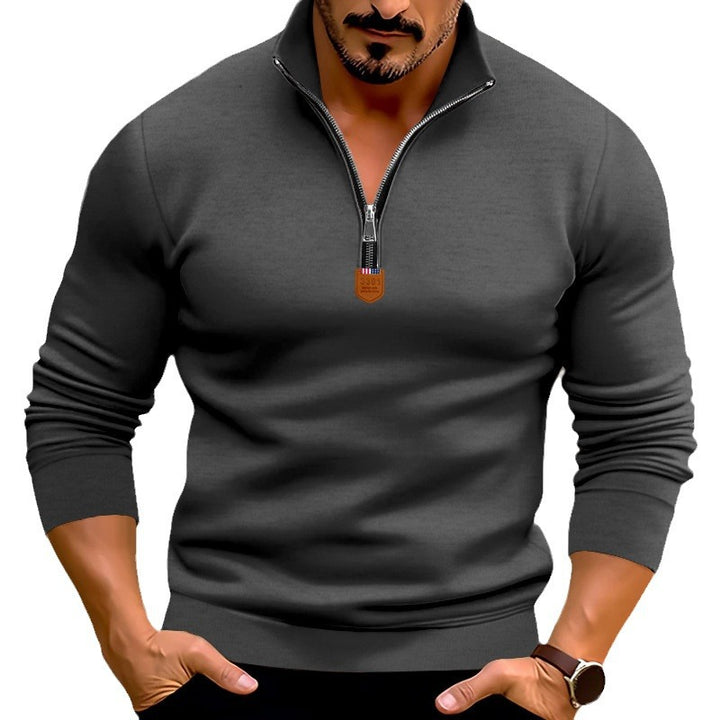 Herren eleganter Pullover mit Stehkragen und Reißverschluss Echoarchiv