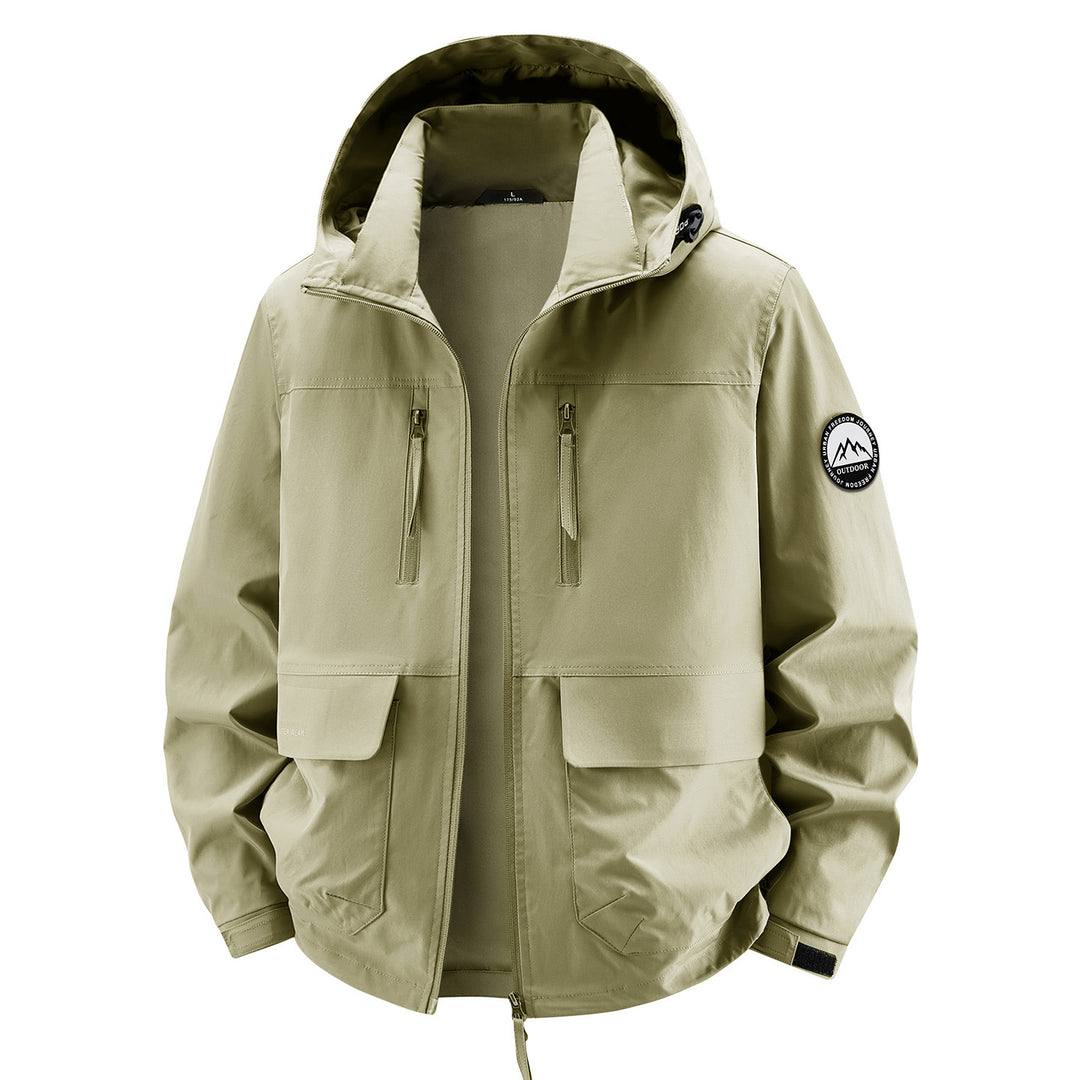 Herren Technische Kapuzen-Fieldjacke mit wasserabweisender Membran und Mehrfachtaschen Echo Archiv