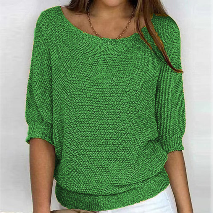 Damen nan legerer kastiger Feinstrickpullover mit weitem Ausschnitt Echo Archiv