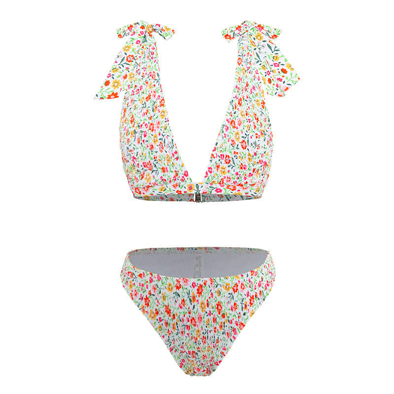 Damen Triangel-Bikini mit Blumenprint und verstellbaren Bindebändern Echo Archiv