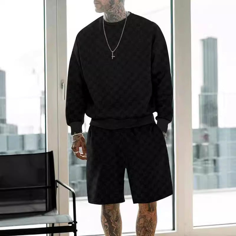 Herren lässiger Sweatshirt-Shorts-Set Echoarchiv
