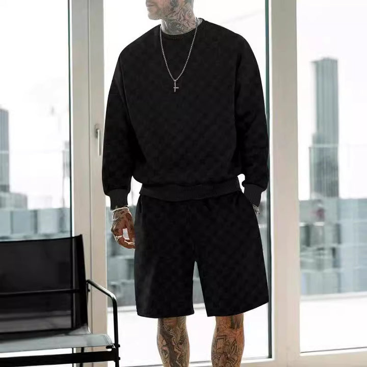 Herren lässiger Sweatshirt-Shorts-Set Echoarchiv