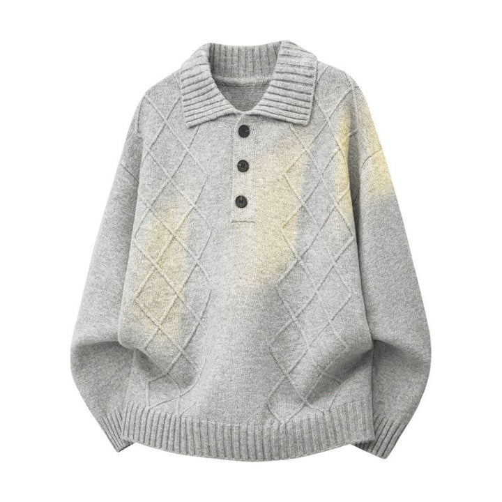 Damen Strickpullover mit Polokragen und Rautenstruktur Echoarchiv