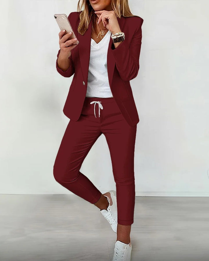 Damen Elegantes Blazer-Set mit bequemen Jogginghose Echo Archiv
