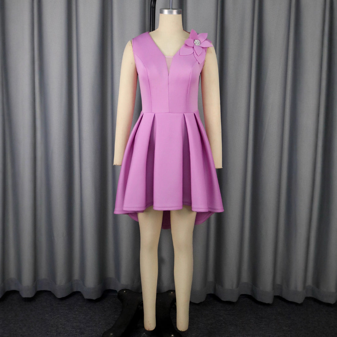 Damen festliches A-Linien Kleid mit floralem Akzent – Élara