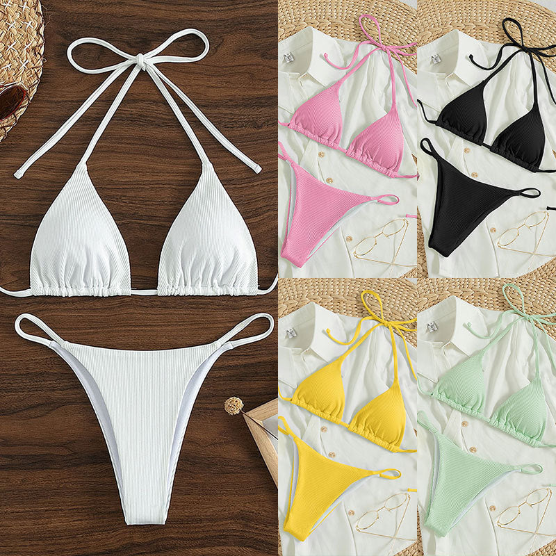Damen Triangel-Bikini mit feiner Rippstruktur Echo Archiv