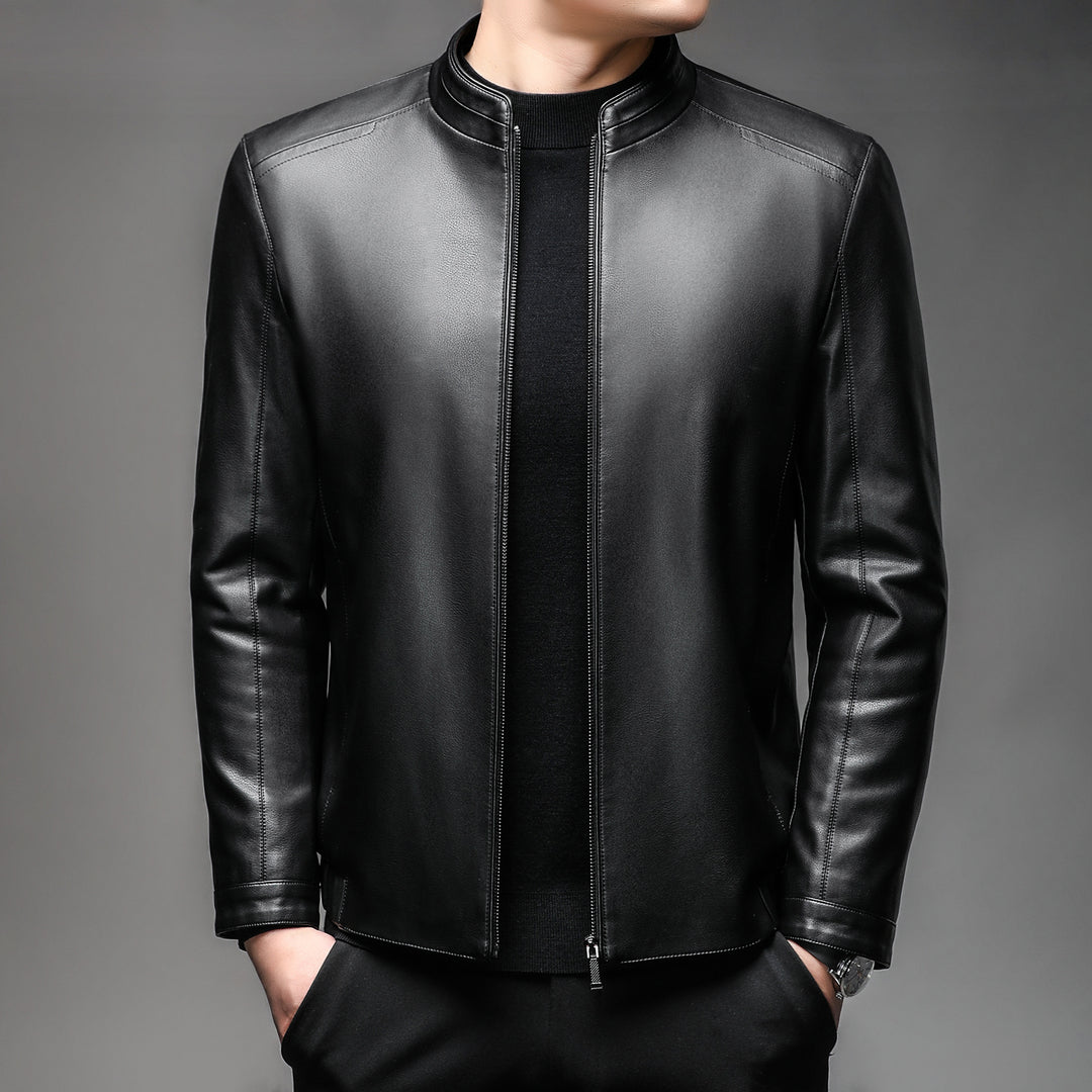 Herren Lederblouson mit weichem Fellfutter und Stehkragen Echo Archiv