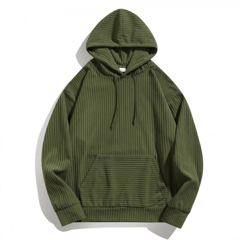 Herren lässiger Hoodie mit strukturiertem Rippenmuster und praktischen Taschen Echoarchiv