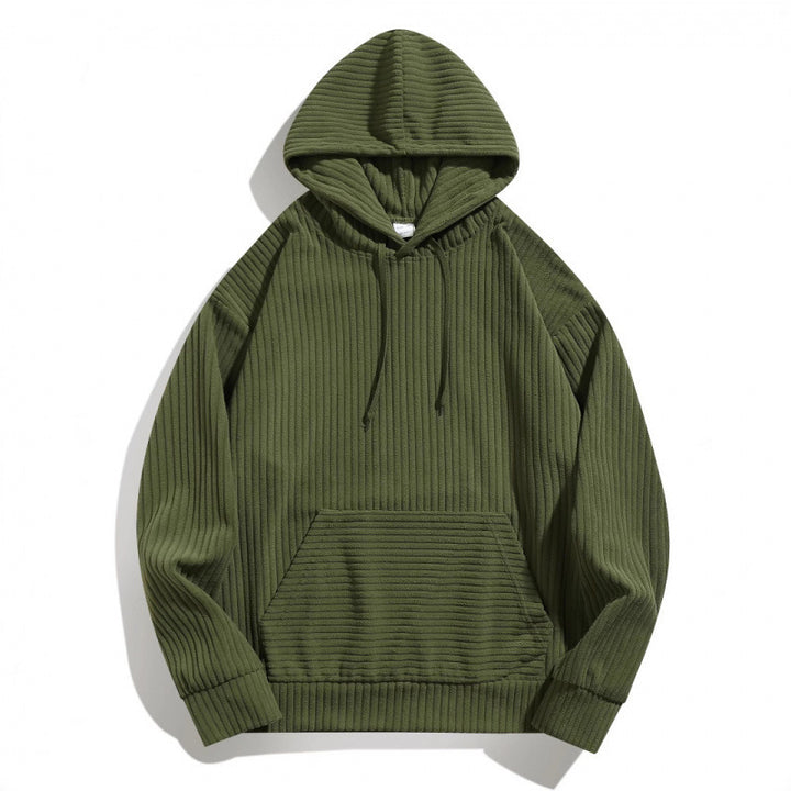 Herren lässiger Hoodie mit strukturiertem Rippenmuster und praktischen Taschen Echoarchiv