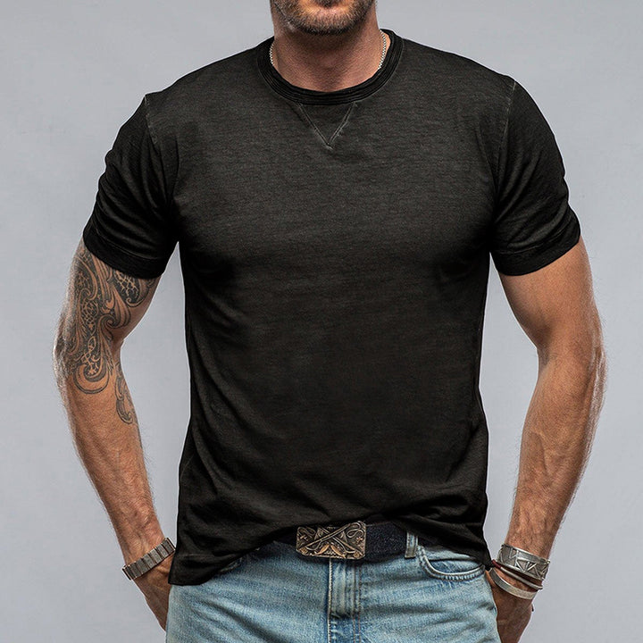 Herren Rundhals T-Shirt aus atmungsaktiver Baumwolle mit lässigem Schnitt Echoarchiv