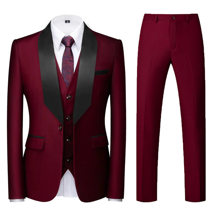 Herren elegantes dreiteiliges Anzugset mit schimmerndem Design Echoarchiv