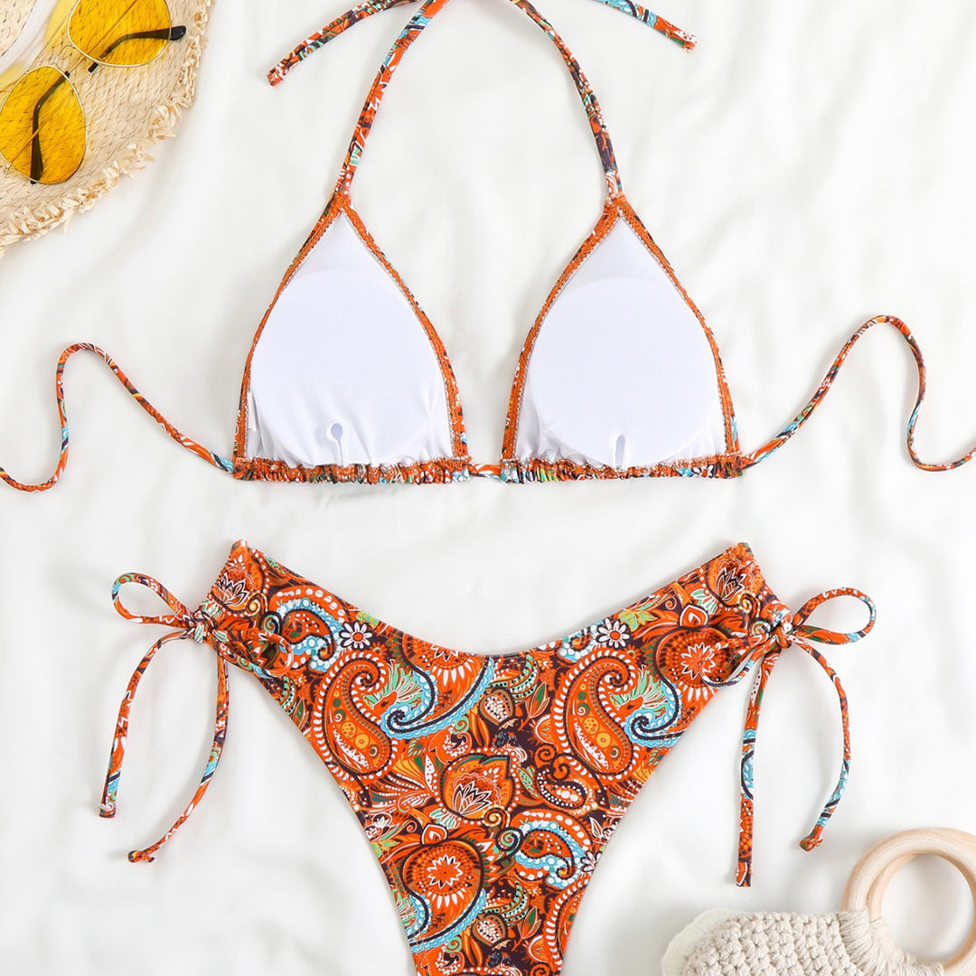 Damen Triangel-Bikini-Set mit verspieltem Paisley-Muster Echo Archiv