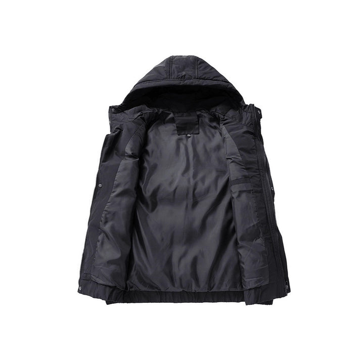 Herren Gesteppte Outdoor-Weste mit Kapuze, Cargo-Taschen und verstellbarem Saum Echoarchiv