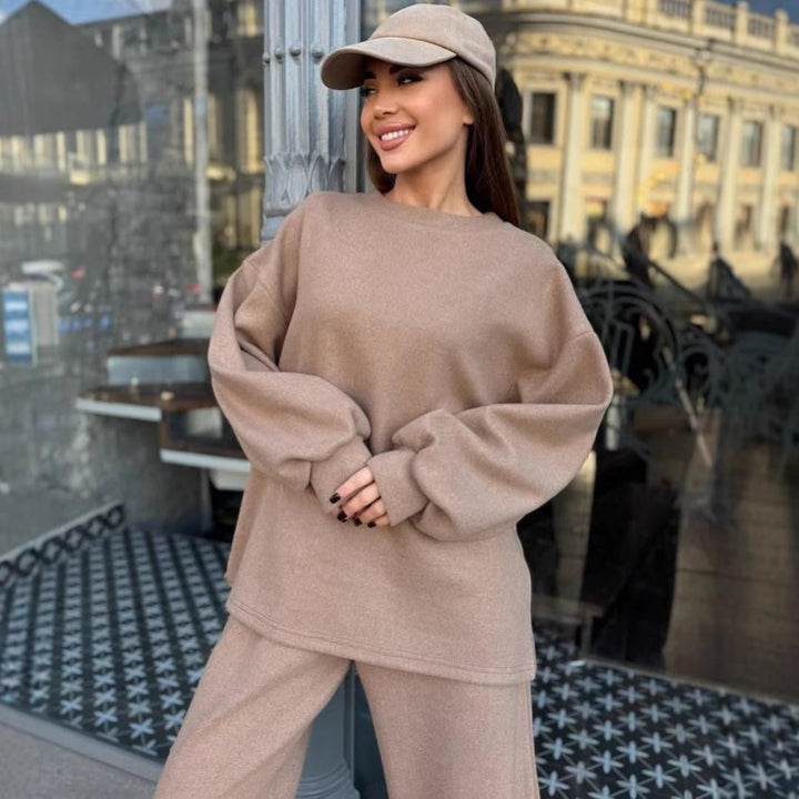 Damen Komfortabler Oversized Fleece Freizeitanzug Echo Archiv