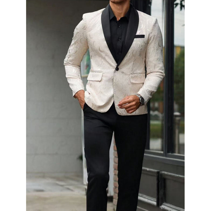 Herren Extravaganter Smoking-Blazer mit filigranem Muster Echoarchiv