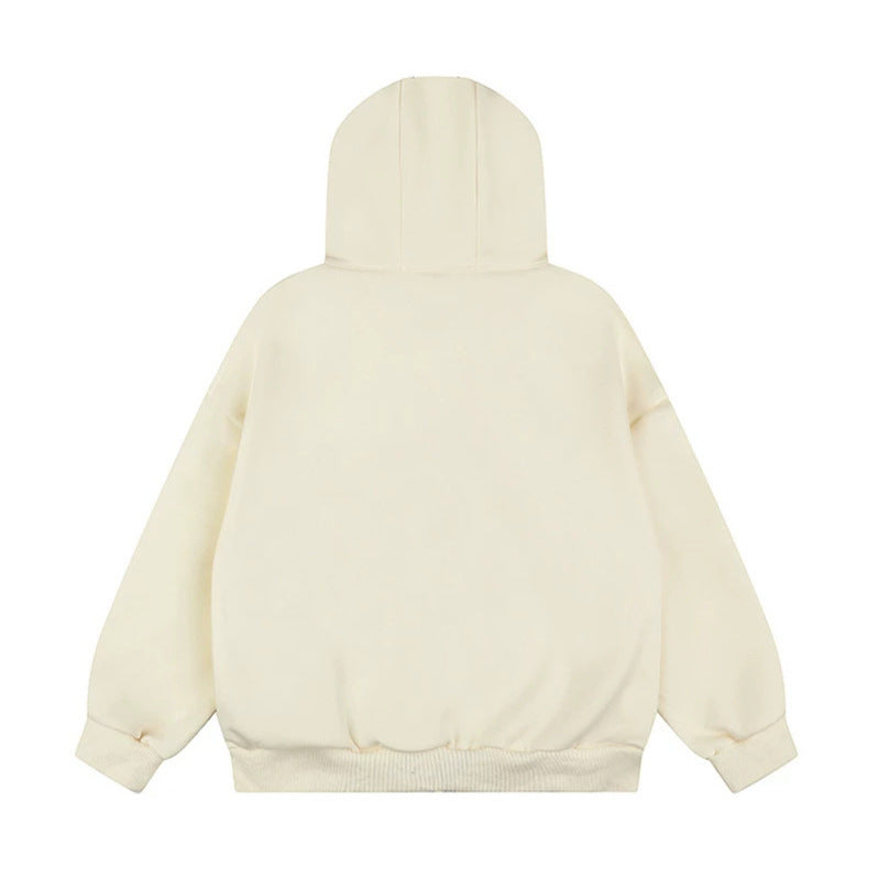 Damen Oversize Kapuzen-Zipjacke mit Nieten-Sternmotiv und hohem Kragen Echoarchiv