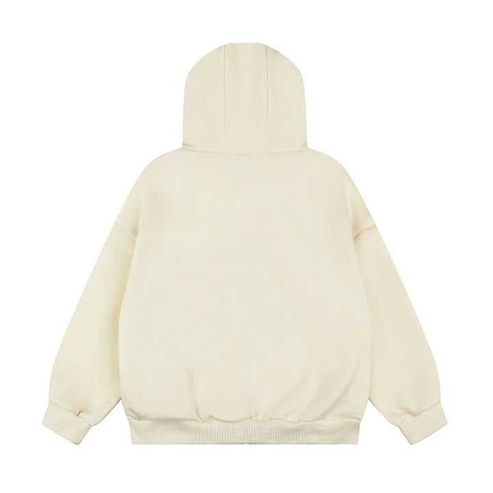 Damen Oversize Kapuzen-Zipjacke mit Nieten-Sternmotiv und hohem Kragen Echoarchiv