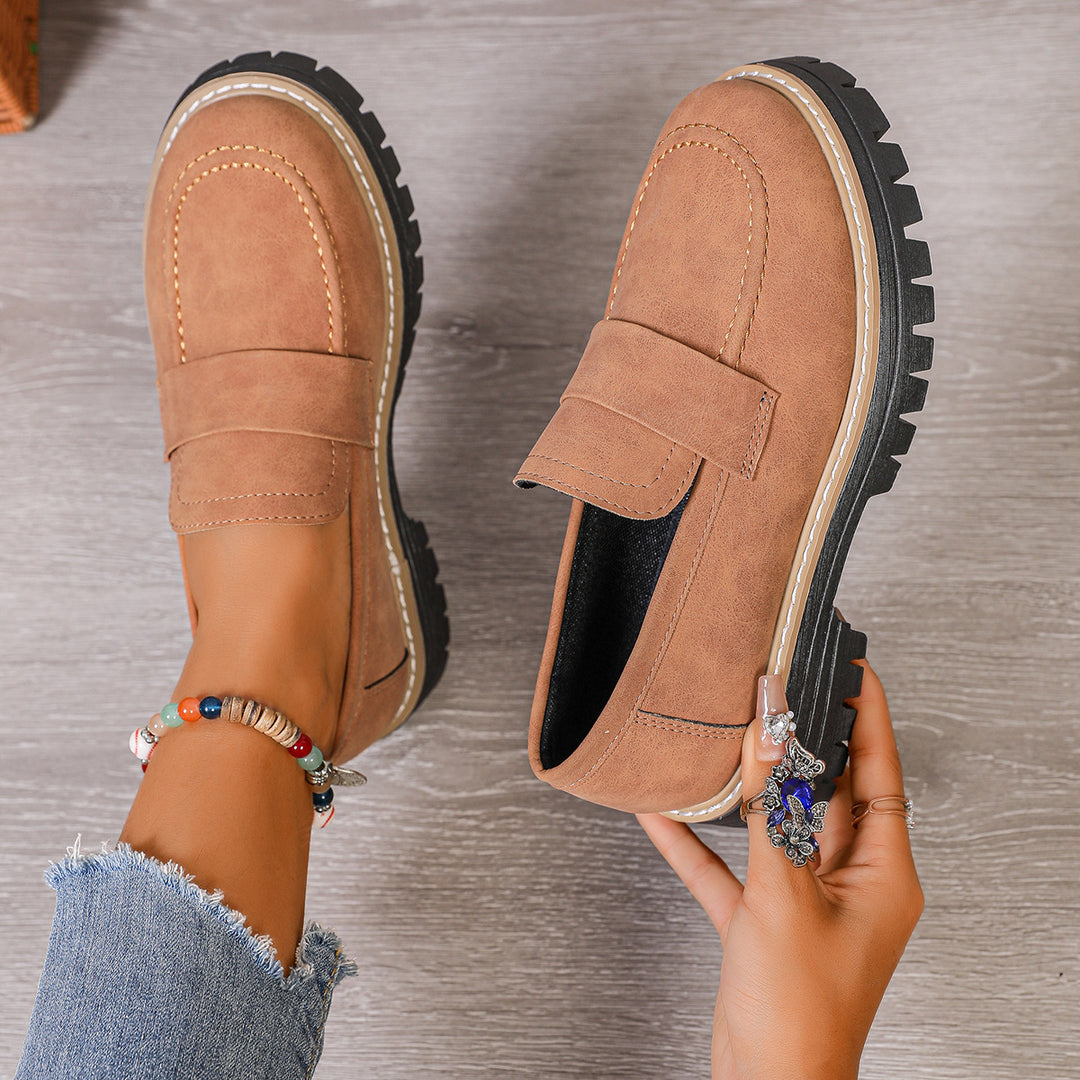 Damen Chunky Loafer mit profilierter Lug-Sohle und Velours‑Optik Echo Archiv