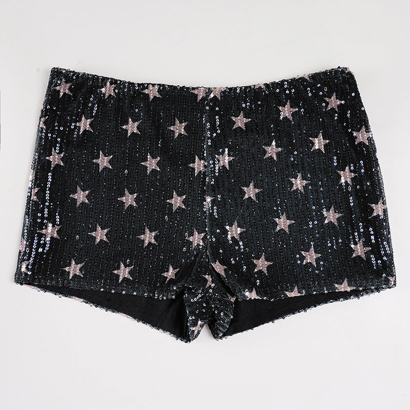 Damen Minirock mit glitzerndem Polka-Dot-Muster und elastischem Bund Echo Archiv