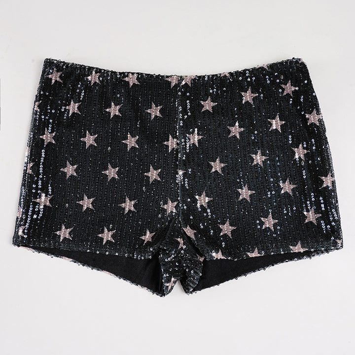 Damen Minirock mit glitzerndem Polka-Dot-Muster und elastischem Bund Echo Archiv