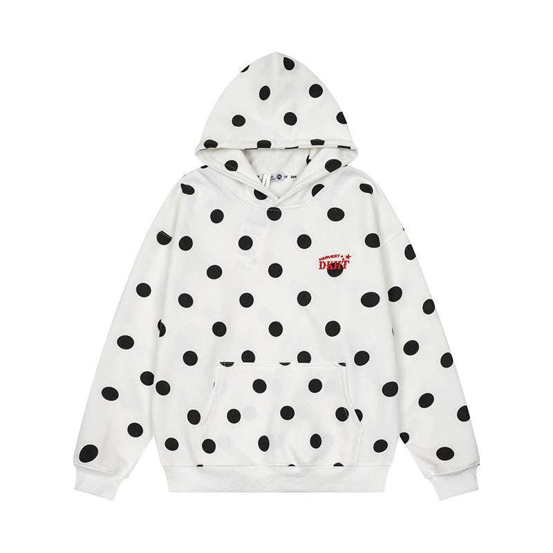 Damen Weite Culotte-Sweathose mit elastischem Komfortbund und Polka-Dot-Print Echoarchiv