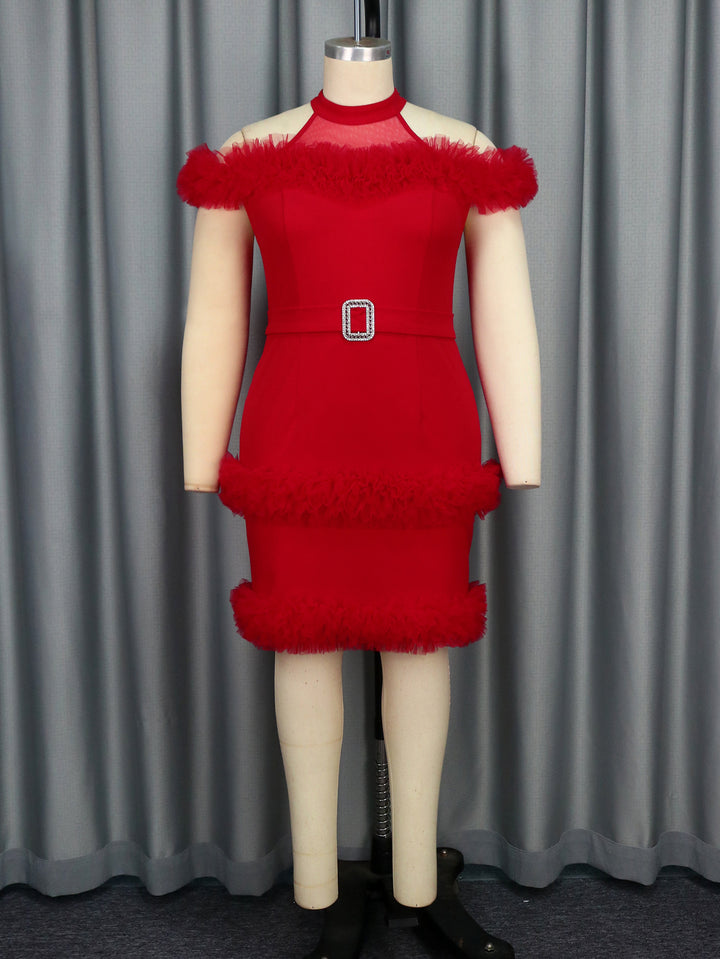 Damen elegantes Kleid mit fransigen Akzenten Echo Archiv