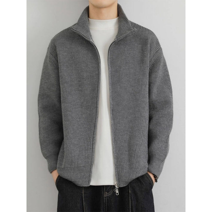 Herren Strickjacke mit Stehkragen und Reißverschluss Echo Archive