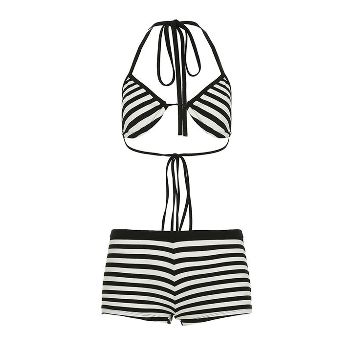 Damen trendiges Bikini-Set mit tieferem Ausschnitt und verstellbaren Trägern Echo Archiv