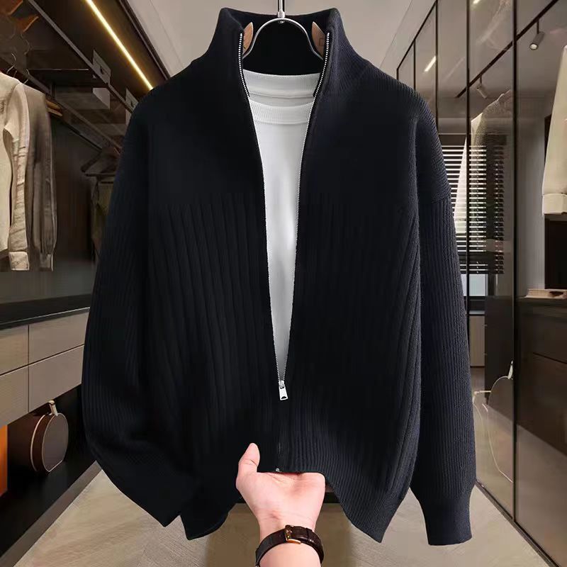 Herren Elegante Strickjacke mit hohem Kragen Echo Archiv