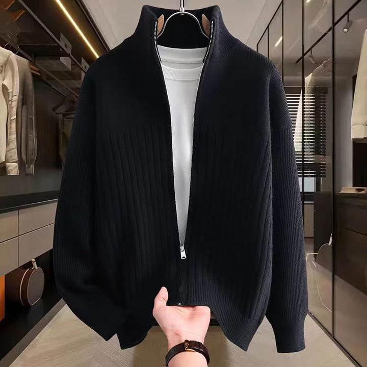 Herren Elegante Strickjacke mit hohem Kragen Echo Archiv