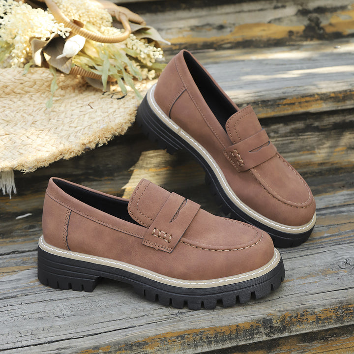 Damen Chunky-Lug-Loafer mit Penny-Riemen und profilierter Gummisohle Echo Archiv