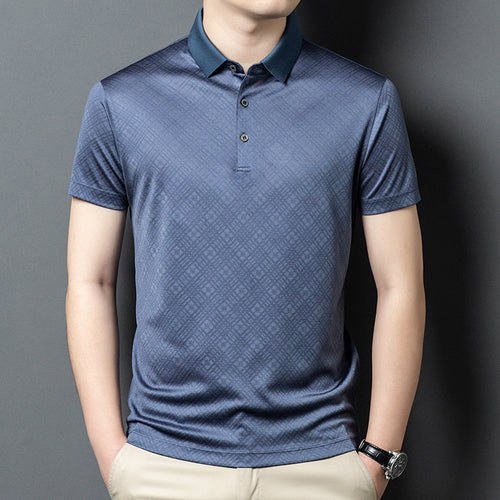 Herren sportliches Poloshirt mit modernem geometrischem Design Echoarchiv