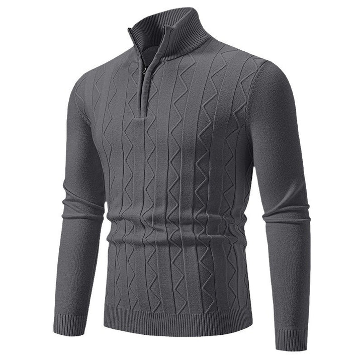Herren eleganter Rollkragenpullover mit Zopfmuster und hohem Kragen Echoarchiv