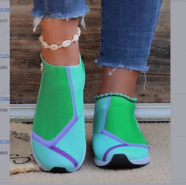 Damen Leichte Strick-Slipper-Sneaker ohne Schnürung mit atmungsaktivem Mesh und gedämpfter Plateausohle – Lioré