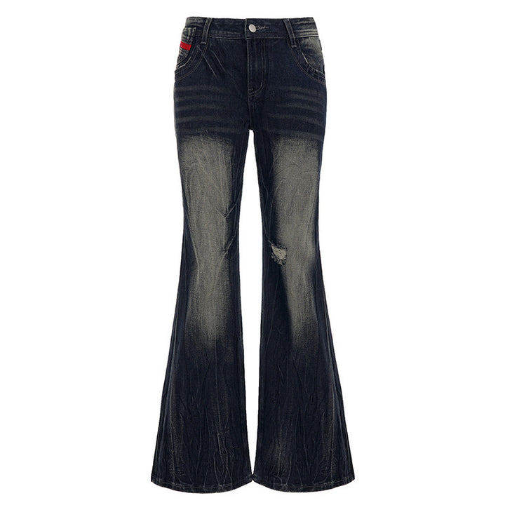 Damen Flared Jeans mit modischem Used-Look Echo Archiv
