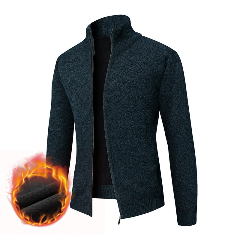 Herren Thermo-Strickzipjacke mit Jacquardmuster und Fleece-Innenfutter Echo Archiv