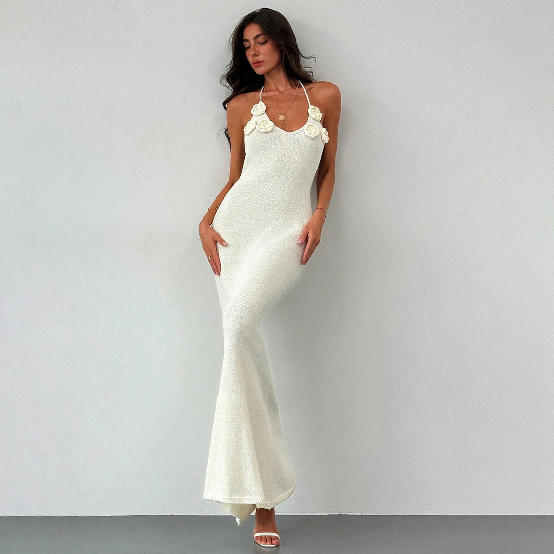 Damen glitzerndes Maxikleid mit eleganten Blumenapplikationen Echo Archiv