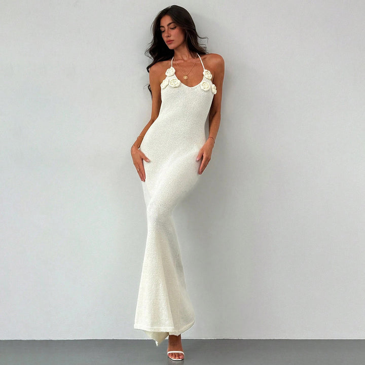 Damen glitzerndes Maxikleid mit eleganten Blumenapplikationen Echo Archiv