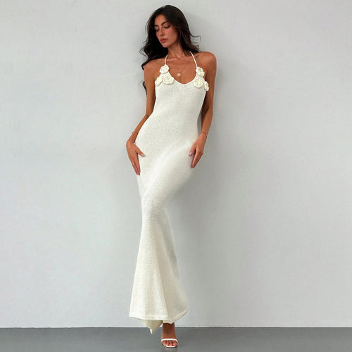 Damen glitzerndes Maxikleid mit eleganten Blumenapplikationen Echo Archiv