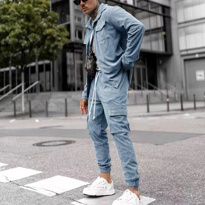 Herren modische Cargohose mit praktischem Schnitt und lässiger Jacke Echoarchiv