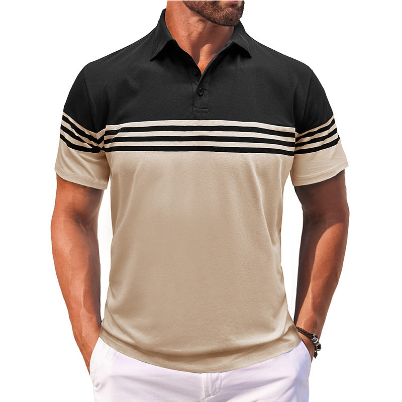 Herren Polo-Shirt mit modernem Streifenmotiv und atmungsaktivem Gewebe Echoarchiv
