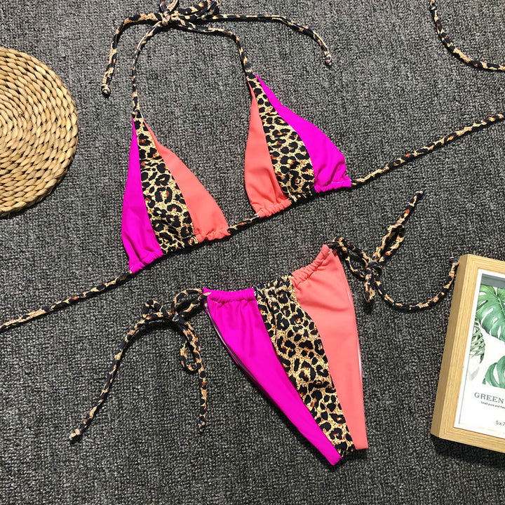 Damen Triangel-Bikini mit animalischem Muster und lebhaften Kontrasten Echo Archiv