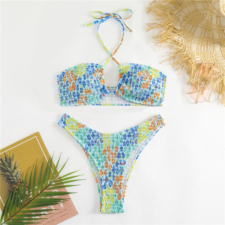 Damen Bikini-Set mit fröhlichem Wickeldesign und elastischem Bund Echo Archiv